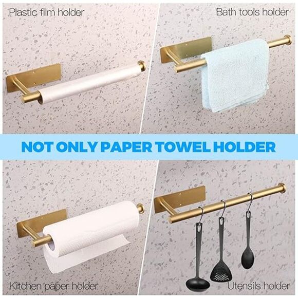 Self Adhesive Wall Mount Paper Towel Holder 13.3"L x 3.7"W - Picture 4 of 4